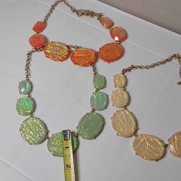 Set Of 3 Colorful Plastic And Metal Necklaces Adjustable 18 To 20 Inches Long - Picture 8 of 14
